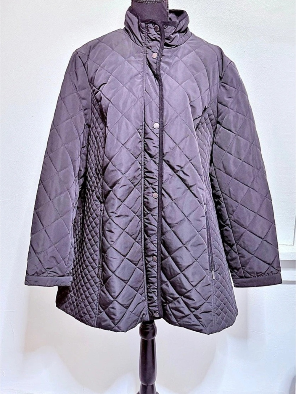 Lands' End Primaloft Insulated Diamond Quilted Jacket Black 2X New with tags!